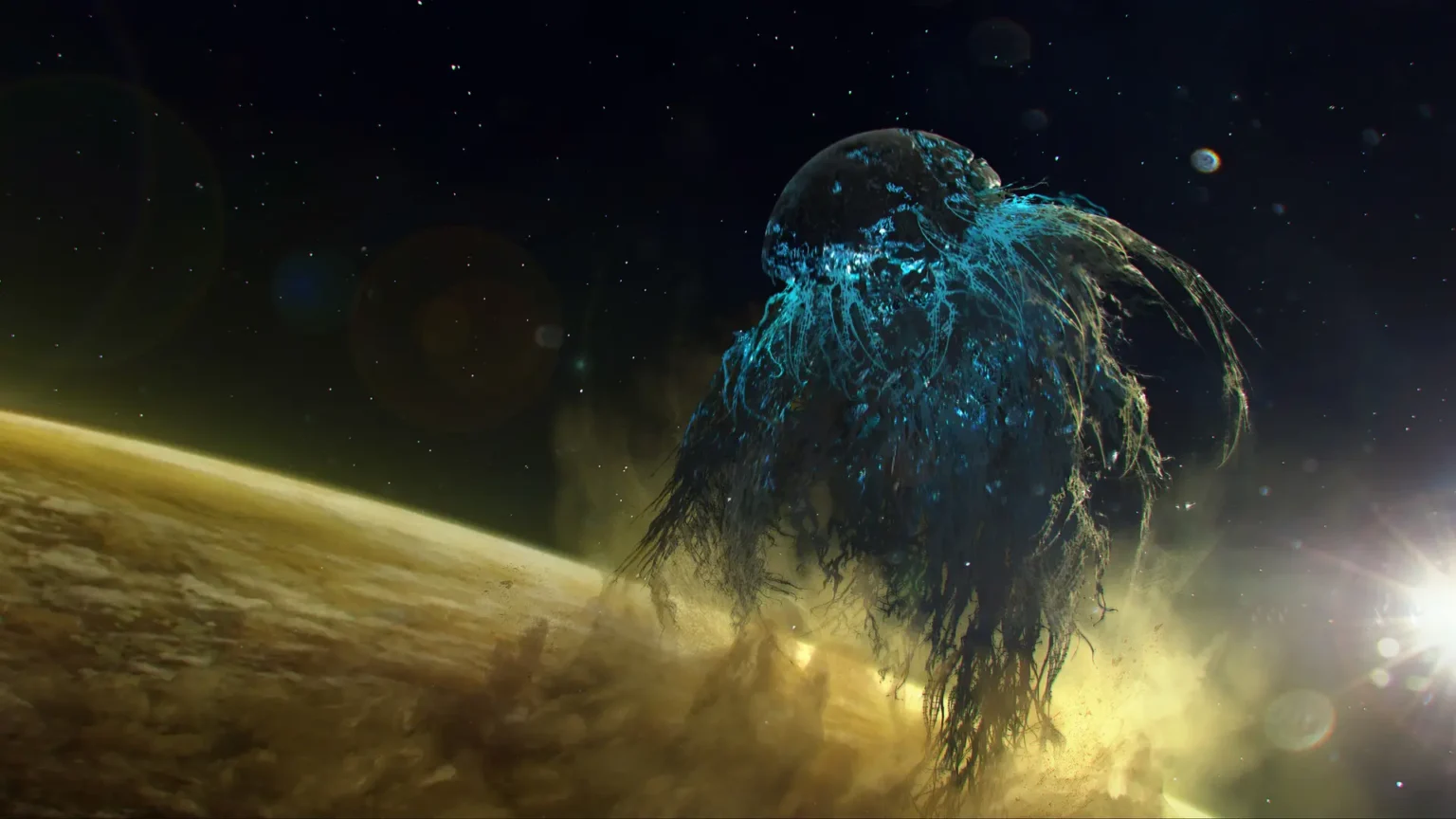 Une forme étrange et tentaculaire sort de l'orbite de Vénus.