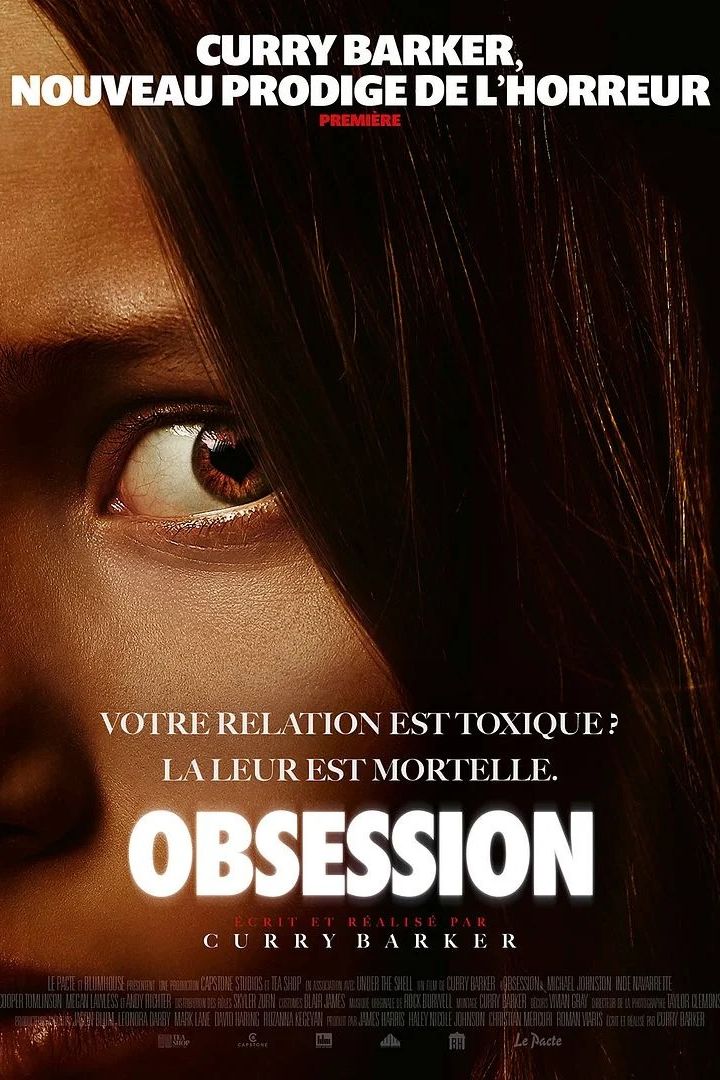 Affiche du film Obsession de Curry Barker, on y voit l'œil incisif d'une femme.